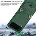 thumbnail image 5 of for Samsung Galaxy Z Flip 4 5G Women Wallet Case with Card Holder, Premium PU Leather Detachable Adjustable Cross-Body Strap Phone Case Cover for Samsung Galaxy Z Flip 4 CT Green, 5 of 16