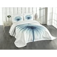 thumbnail image 3 of Ambesonne Modern Quilted Bedspread Set 3 Pcs, Daisies Flowers Plants, Queen Size, Teal White, 3 of 5
