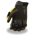 thumbnail image 3 of Milwaukee Leather SH791 Men's Black Leather and Yellow Mesh Combo Racing Motorcycle Hand Gloves W/ Elasticized Fingers Small, 3 of 3