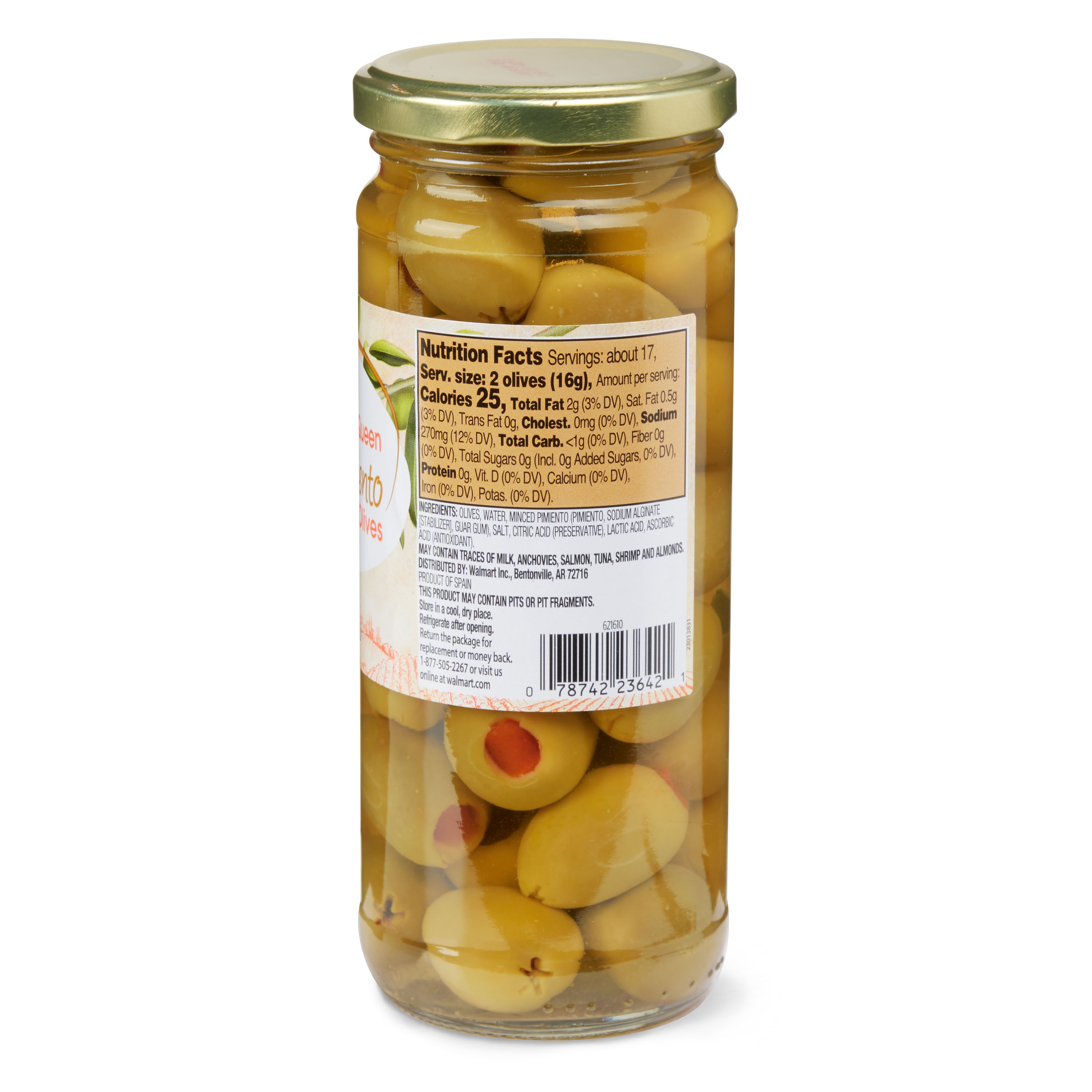 Great Value Gv Pimento Stuffed Queen Olives 8.5oz