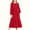 Red, variant on Zylanna Girls Long-Sleeve Tiered Maxi Dress, Soft Solid Colors Spring Fall Pockets Design Girls' Casual Dresses Red Size 6
