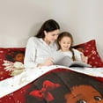 thumbnail image 5 of Homewish Black Girl Angel 3-Piece Full Size Comforter Sets for Teens Children Kids,Merry Christmas Bedding Comforter Set,Xmas Snowflake Lightweight Bedding Sets,Super Cozy Room Decor,Reversible, 5 of 8