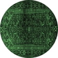 thumbnail image 1 of Ahgly Company Indoor Round Persian Emerald Green Traditional Area Rugs, 5' Round, 1 of 4