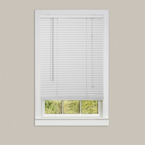 Window Blinds Mini Blinds 1 White Alabaster Room Darkening 64 Vinyl Blind Walmart Com Walmart Com