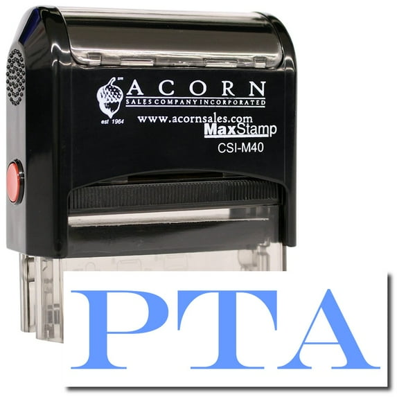 Large Self-Inking PTA Stamp with Orange Ink