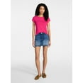 thumbnail image 4 of No Boundaries Crew Neck Tee with Short Sleeves, 1 or 3-Pack, Women’s, 4 of 5