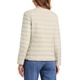 thumbnail image 3 of INSPIRE CHIC Women's Puffer Jacket Lightweight Button Down Packable Long Sleeve Coat XS Beige, 3 of 6