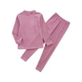 thumbnail image 4 of ZDHoor Kids Thermal Underwear Soft Long John Set Long Sleeve Base Layer Thermal Top with Leggings Hot Pink 9-10, 4 of 6