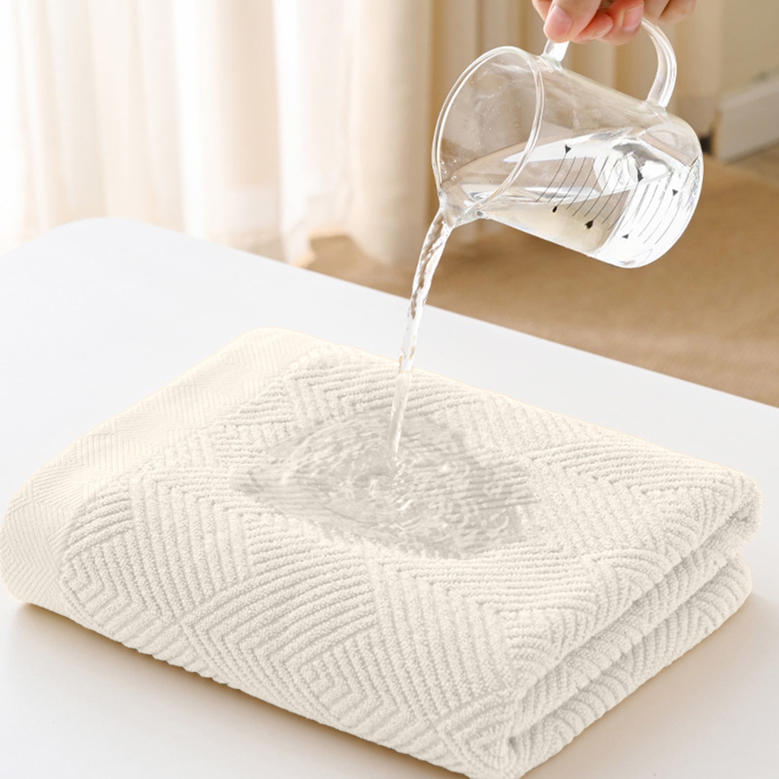 Qocolhg Ultra Soft 3 Pcs Cotton Bath Towel Sets on Clearance, Contains 1 Bath Towels 28x55 inch, 1 Hand Towels 13x27 inch & 1 Wash Coths 13x13 inch, Compact & Lightweight for Bathroom, White