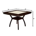 thumbnail image 4 of Transitional Style Dual Tone Ivory & Dark Cherry 9pc Set Dining Room Counter Height Table w Shelf 8x Side Chairs Dining Faux Marble Padded Chairs, 4 of 8