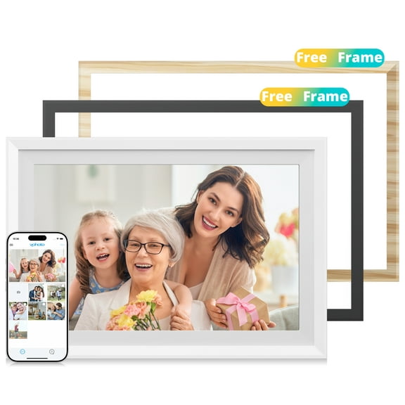 EKASN Digital Picture Frame,10.1" 16GB WiFi Photo Frame with 2 Replacement frame, Best Gift for Parents and Grandparents