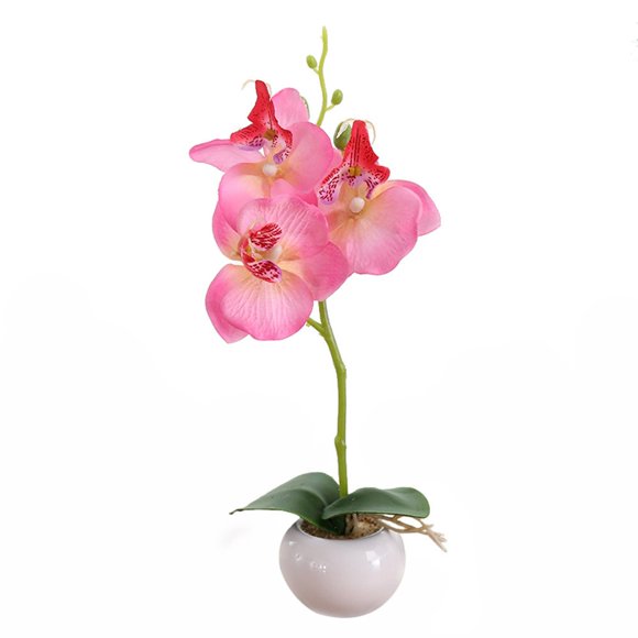 Clearance!Artificial Orchids That Look Real,Artificial Orchids Indoor,Fake Orchid,Faux Orchids Plants For Home Decor,Dining Table Centerpiece Decor,Fake Flowers in Vase,Artificial Orchid Stems(Pink)