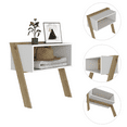 thumbnail image 7 of Aira Nightstand, Two Legs, One Shelf Light Oak / White, 7 of 7