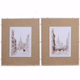 thumbnail image 1 of Benzara BM154099 Européenne Aquarelle Rue Imprimés&44; Blanc Antique - Lot de 2, 1 of 1