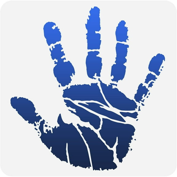 1pc Hand Print Plastic Painting Stencils 12x12" Human Handprint Craft Reusable Templates for Painting on Scrapbook Fabric Floor Furniture Wood