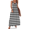 thumbnail image 1 of Patrón de píxel de pata de gallo: vestido de corte A, vestido sin mangas, vestidos de novia, vestidos de fiesta, noche, elegantes, de lujo, celebridades, 1 of 7