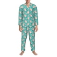 thumbnail image 3 of Salouo Pig And Flower Print Button-Front Long Sleeve Pajama Set for Men, Soft 2Pjs Men's Long Sleeve Sleepwear-Medium, 3 of 7