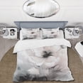 thumbnail image 2 of Designart "Grey Flowers Soft Light I" Floral Bedding Covert Set - Traditional White Bed Set With 1 Shams, 2 of 6
