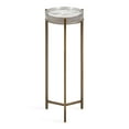 thumbnail image 6 of Kate and Laurel Aguilar Modern Drink Table, 9 x 9 x 23, Brass with Clear Glass, Detailed Glass Accent Table for Small Spaces, 6 of 8