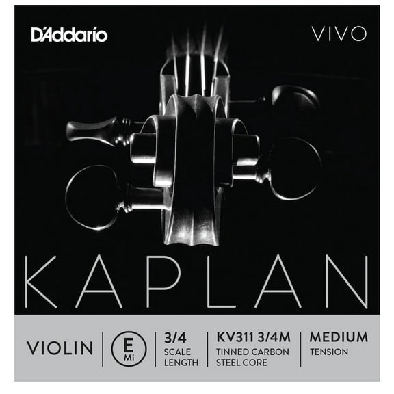 D'Addario Kaplan Vivo Violin E String, 3/4 Scale, Medium Tension