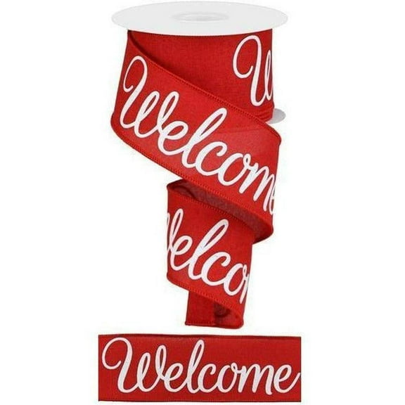 2.5" Welcome Royal Ribbon: Red (10 Yards)