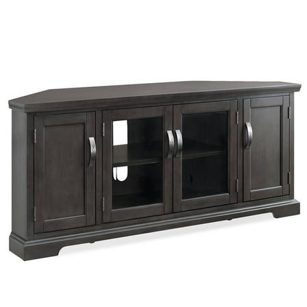 Bowery Hill 57" Solid Wood Corner TV Stand For TVs Upto 60" in Riverstone