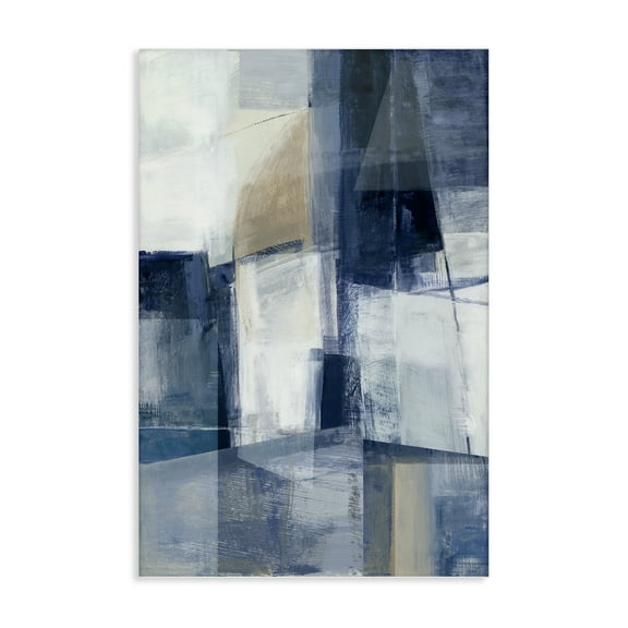 Stupell Industries Dynamic Geometric Abstract Abstract Painting Wrapped Canvas Art Print Wall Art, 16 x 24