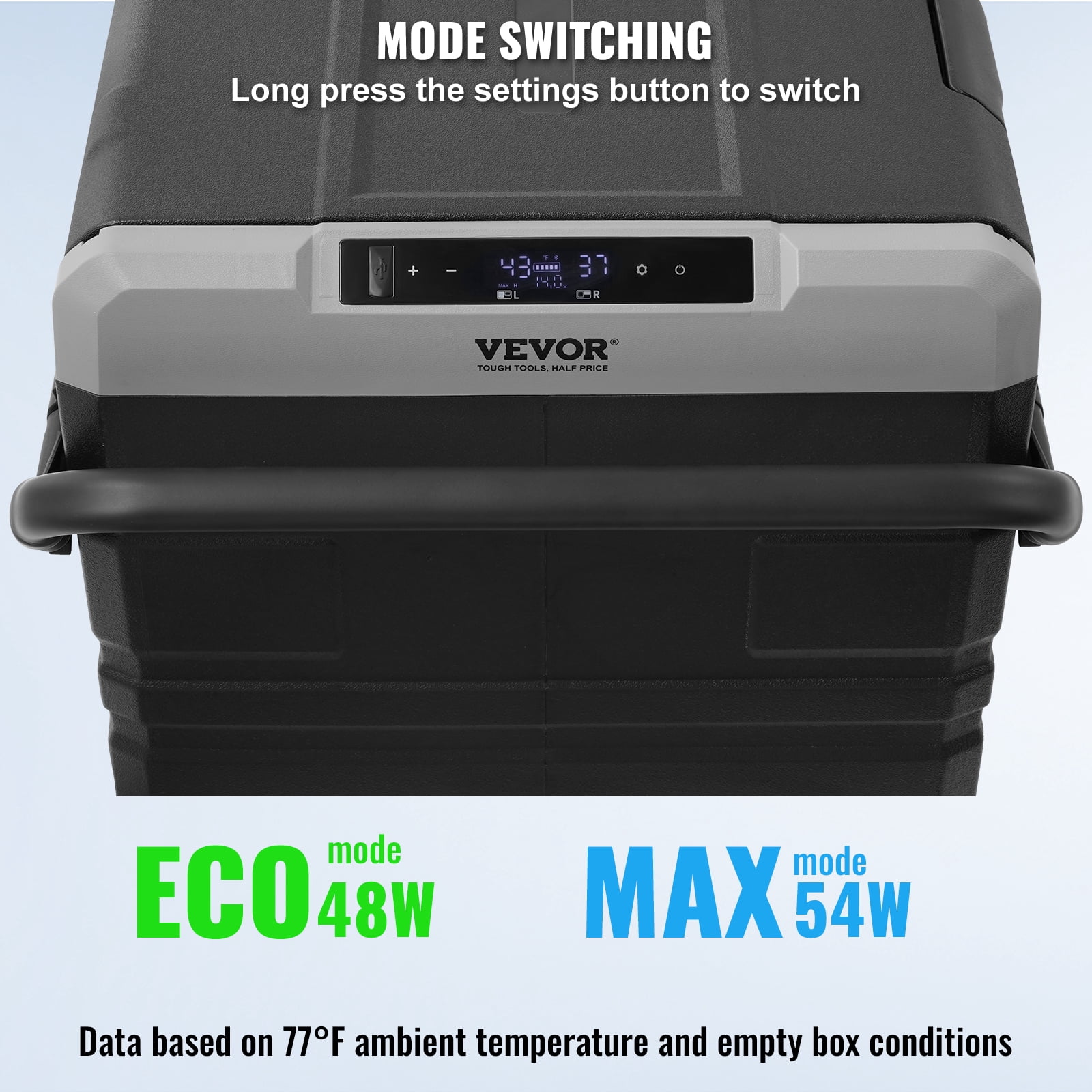 VEVOR Car Refrigerator, 12 Volt Car Refrigerator Fridge, 115 L Dual Zone Portable Freezer with Wheels and Handle, -4℉-68℉, 12/24V DC and 100-240V AC Compressor
