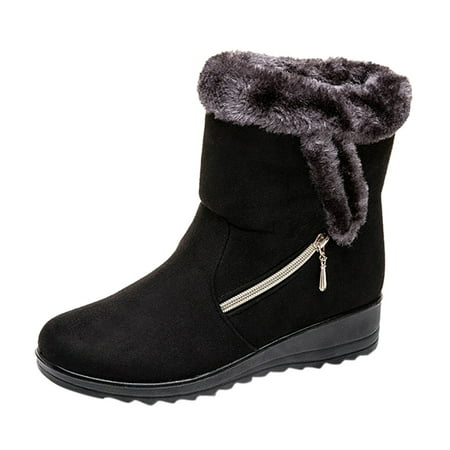 

OAVQHLG3B Snow Boots for Women Snow Boots Women Boots Flat-Heel Boots Winter Plus Cotton Short Boots