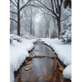 thumbnail image 1 of Qisvanset Framed Canvas Wall Art 12x16 Inch Snowy Forest River Winter Rustic Nature Decor, 1 of 5