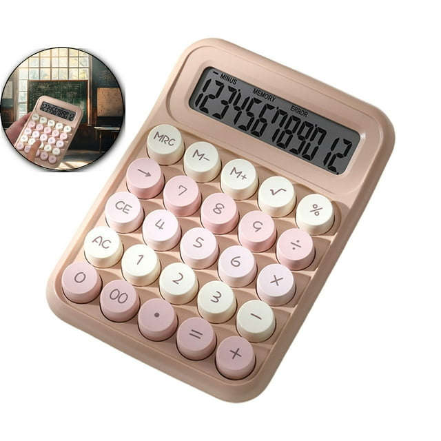 Dvruxg Calculator 12 Digits Large LCD Display Small Desktop Basic Calculator with Easy to Press Big Buttons, Desk Accessories for Office