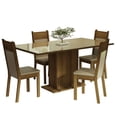 thumbnail image 1 of Juego de Comedor Mesa con Tablero de Vidrio 4 Sillas Crema/Marrón/Beige Greta Madesa, 1 of 5
