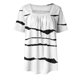 thumbnail image 2 of Gibobby Playera Corte clásico para Mujer Tops verano para mujer, cuello cuadrado, plisado, frente, manga corta, túnica, camisas (Blanco,M), 2 of 4
