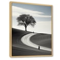 thumbnail image 2 of Designart "Solitude Road In Black And White III" Road Floater Framed Wall Art Living Room, 2 of 5