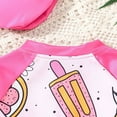 thumbnail image 5 of Hienoo Toddler Girls Rash Guard Swimwear Bathing Suit Long Sleeve One-Piece Swimsuit & Hat, Sizes 3-4, 5 of 8