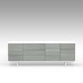 thumbnail image 4 of Atlas 78" x 28" Highboy Modern TV Stand Cabinet And Sideboard - White Frame, Grey Door/Drawers, White Base, 4 of 8