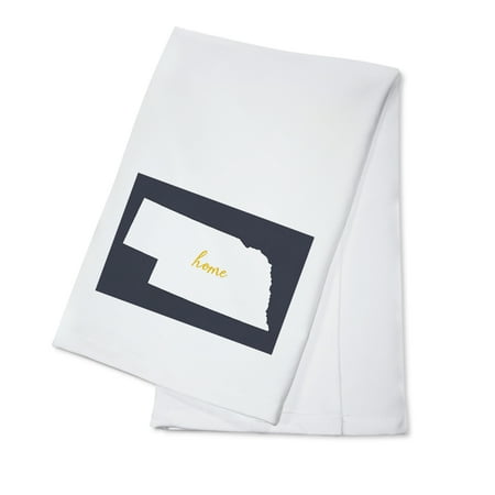 State Dish Towel - Nebraska - Home State - White on Gray - Lantern Press Artwork (100% Cotton Kitchen Towel)