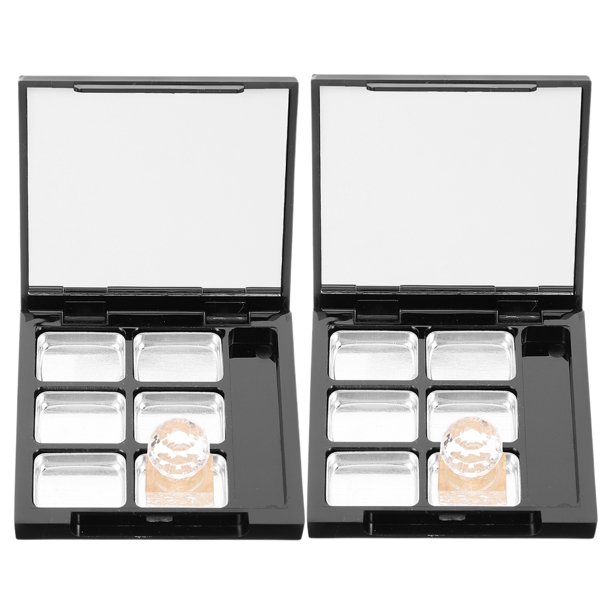 2 juegos de paletas vacías de lápiz labial y sombras de ojos, rellenables, para guardar cosméticos, paletas de sombras de ojos vacías, portátiles, coloretes y bandejas para lápiz labial
