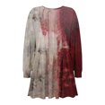 thumbnail image 4 of Halloween Dresses for Women Fashion Printed Long Sleeve Round Neck Mid Calf Dress, 4 of 5