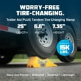 thumbnail image 2 of Eaz Lift Trailer Tire Change Ramp 23 Trailer Aid PLUS; 5-1/2 Inch Lift Height; 15 000 Pound Weight Rating; Yellow; Light-Weight Polymer; Single; Retail Box, 2 of 12