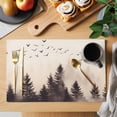thumbnail image 2 of Placemat Set of 4 Trees Forest Birds Placemats for Dining Table Vintage Landscape Washable Table Mats for Kitchen and Party Decor Indoor & Outdoor Use, 2 of 8
