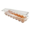 InterDesign Refrigerator Storage Organizer for Kitchen, Covered Egg Holder, 14 Eggs, Clear
