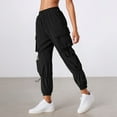 thumbnail image 3 of Women's Casual Pants Street Style Joggers with Multiple Pockets and Drawstring Elastic Waist for Comfortable Daily Wear, 3 of 8