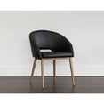 thumbnail image 2 of Sunpan Thatcher 18" Modern Faux Leather Dining Armchair in Champagne Gold/Black, 2 of 8