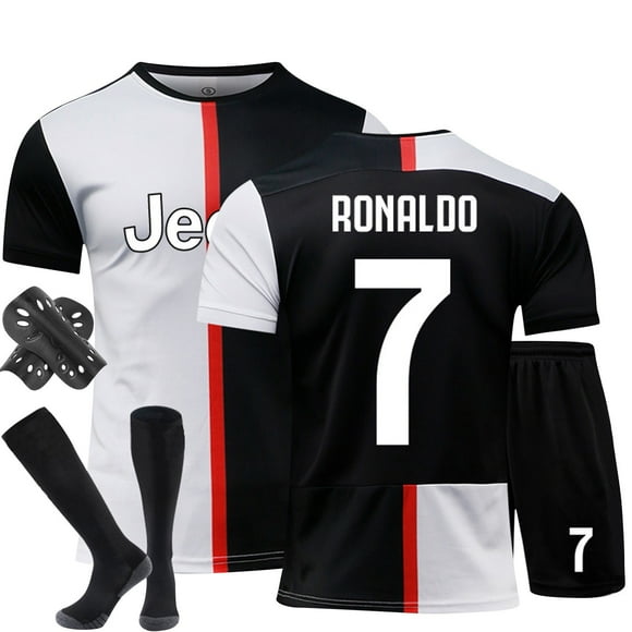 Sien 1920 Italian Soccer League Soccer Jersey, #7 RONALDO Retro Three-colour Short Sleeve 4 Piece Set Soccer Jersey with Kneelet, Kids Summer Sports Soccer Uniform, #7/26