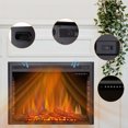 thumbnail image 6 of 36"/39"Electric Fireplace Insert, Retro Recessed Fireplace Heater with Color Adjustment, Remote Control & Timer, 750/1500W, Black, 6 of 6