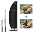 thumbnail image 2 of Parasol Cover, Waterproof, Windproof, Heavy Duty Tear-Resistant Oxford Fabric Extra Large Freestanding Parasol Cover With Zipper (265 X 40/70/50 Cm) - Black, 2 of 5