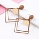 thumbnail image 3 of Pendientes geométricos sencillos y elegantes con colgante bohemio, colgantes cuadrados de metal. Beige, 3 of 5