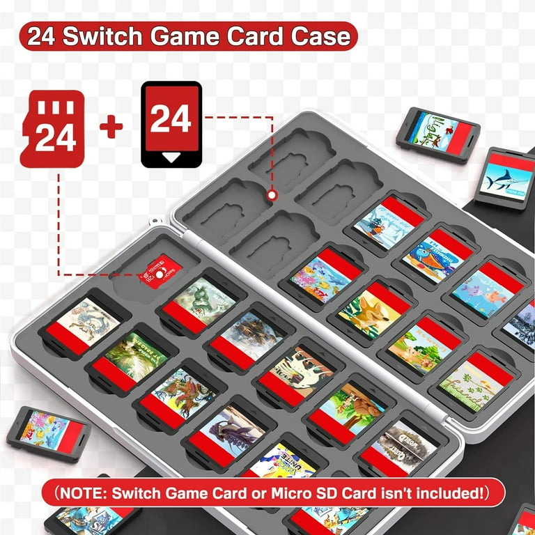 Game Card Case For Nintendo Switch& Switch Oled Game Card Or Micro Sd  Memory Cards,portable Switch Game Memory Card Storage With 24 Game Card  Slots An