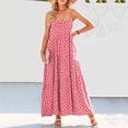 thumbnail image 2 of Ashirexll Summer Dresses, Long Dresses for Women, Summer Casual Loose Dress Strap Beach Long Maxi Summer Dresses for Women Pink XL, 2 of 7